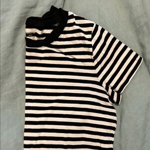 Madewell Black and White Striped Short Sleeve Tee